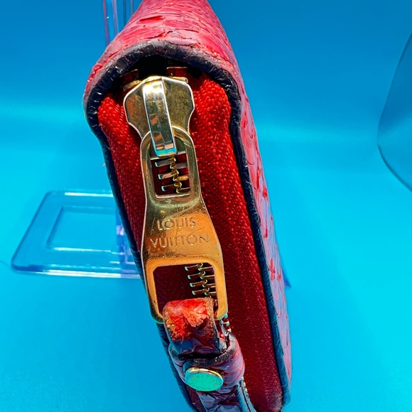 Louis Vuitton Zippy Wallet Round Zipper Long Monogram Exotic Python Orange - Picture 8 of 12